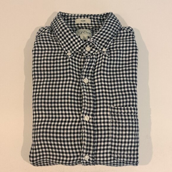 J. Crew Men's Small Slim Fit Double-Weave Plaid Button Down Shirt Style AI327 - Picture 8 of 15